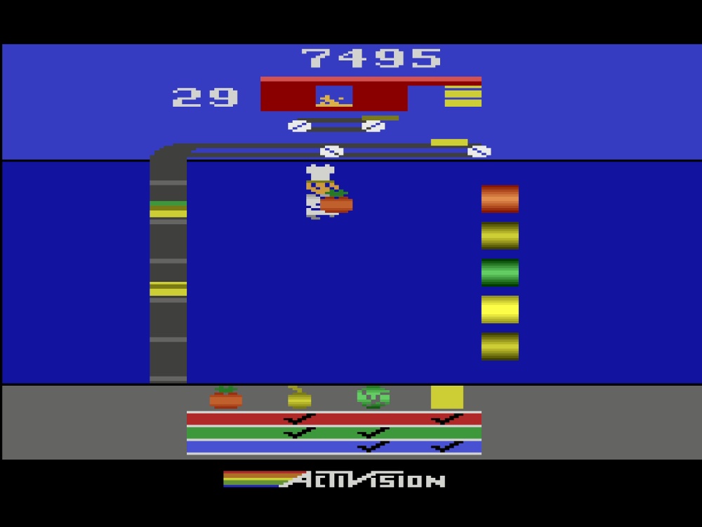 Gameplay of Pressure Cooker for Atari 2600
